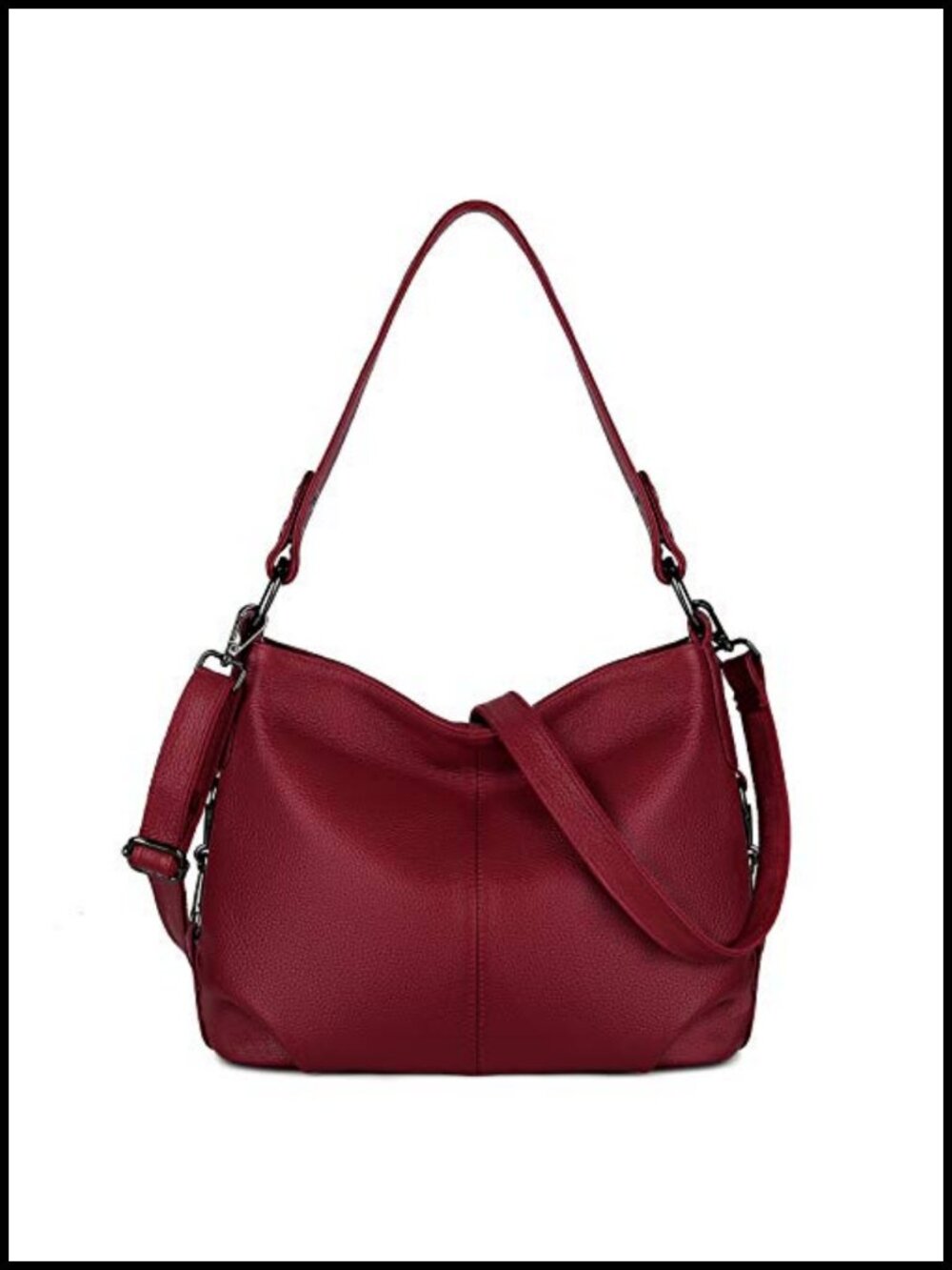 Top Grain Genuine Leather Shoulder Bag Hobo Crossbody Purse